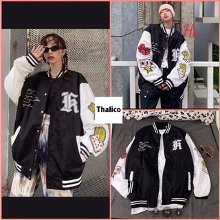 Áo bomber chữ k kiểu in tay Thalico có video+ảnh thật+đánh giá