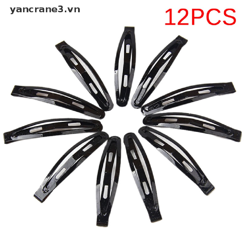 Set 12 Kẹp Tóc Màu Đen Kiểu Dáng Đơn Giản DIY Cho Nữ {yancrane3.vn}