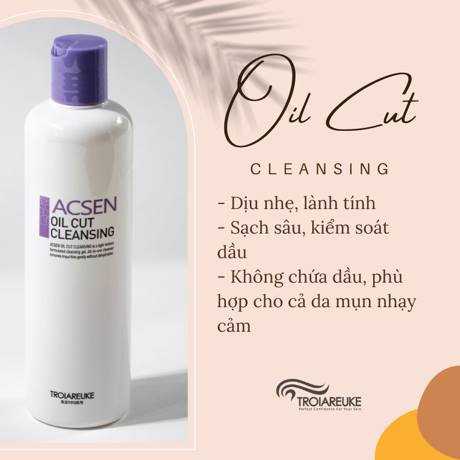 Sữa rửa mặt không bọt Troiareuke Oil Cut Cleansing dành cho da mụn nhạy cảm
