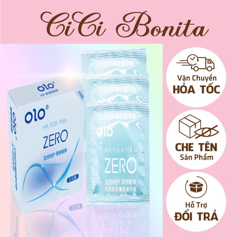 Bao cao su OLO Gấp Đôi Bôi Trơn HA FOR MAN ZERO | Siêu mỏng 0.01mm