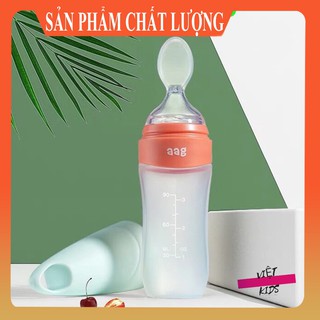Bình Thìa Ăn Dặm Silicon Cao Cấp AAG Hàn Quốc 322 - 378 - Vietkids