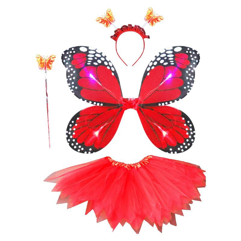 Bộ trang phục kèm phụ kiện hóa trang công chúa dễ thương cho bé gái Girls Butterfly Costume Tutu Dress