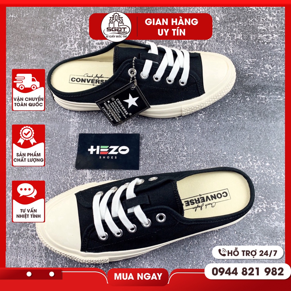 ⚡ Giày Sục Thể Thao Nam, Nữ Sneaker Hở Gót Đế Bệt Vải Canvas