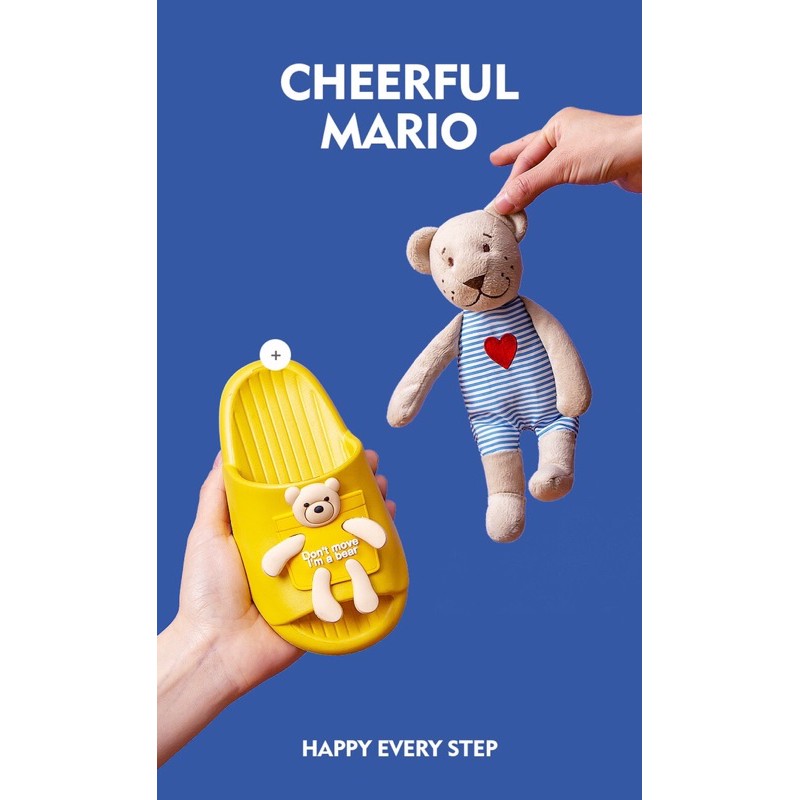 Dép gấu cho bé Cheerful Mario chính hãng
