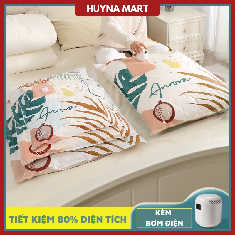 Túi Hút Chân Không Đựng Quần Áo Kèm Bơm Điện Huyna Mart TD32