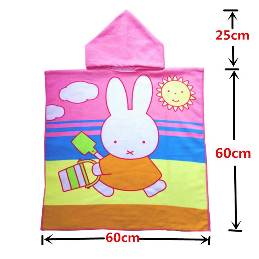 Áo Choàng Tắm Có Nón In Hình Hoạt Hình Công Chúa Băng Giá Hello Kitty Dành Cho Bé Gái