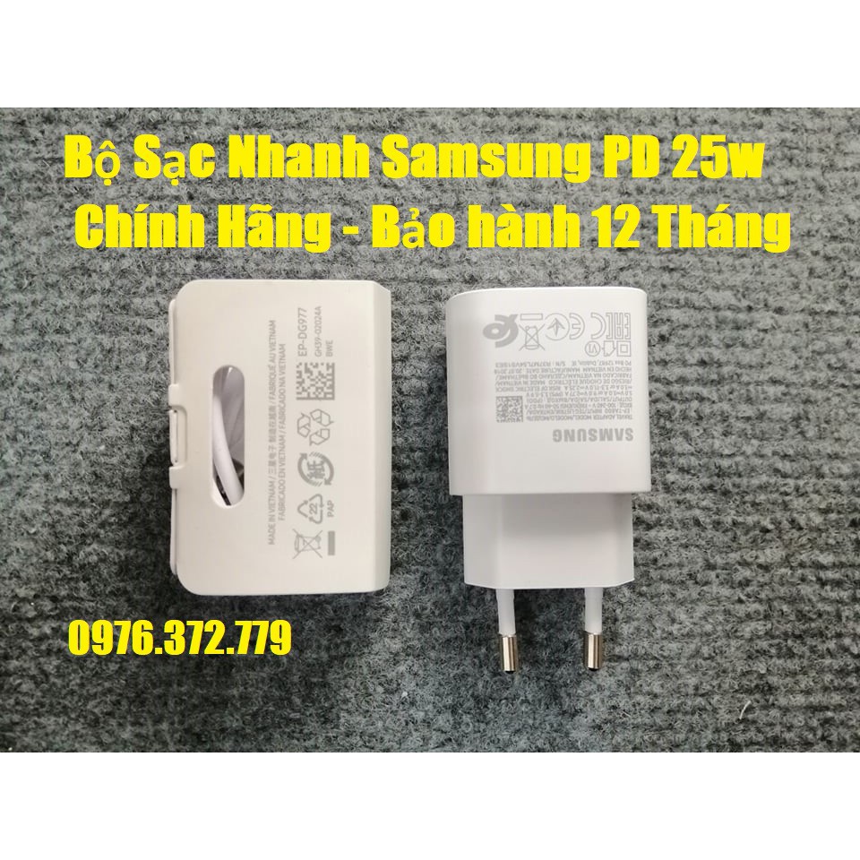 Bộ Sạc Nhanh Samsung PD 25w Note10, Note 10 Plus, Samsung S10 5G, A90, A80, A70 - Chính Hãng