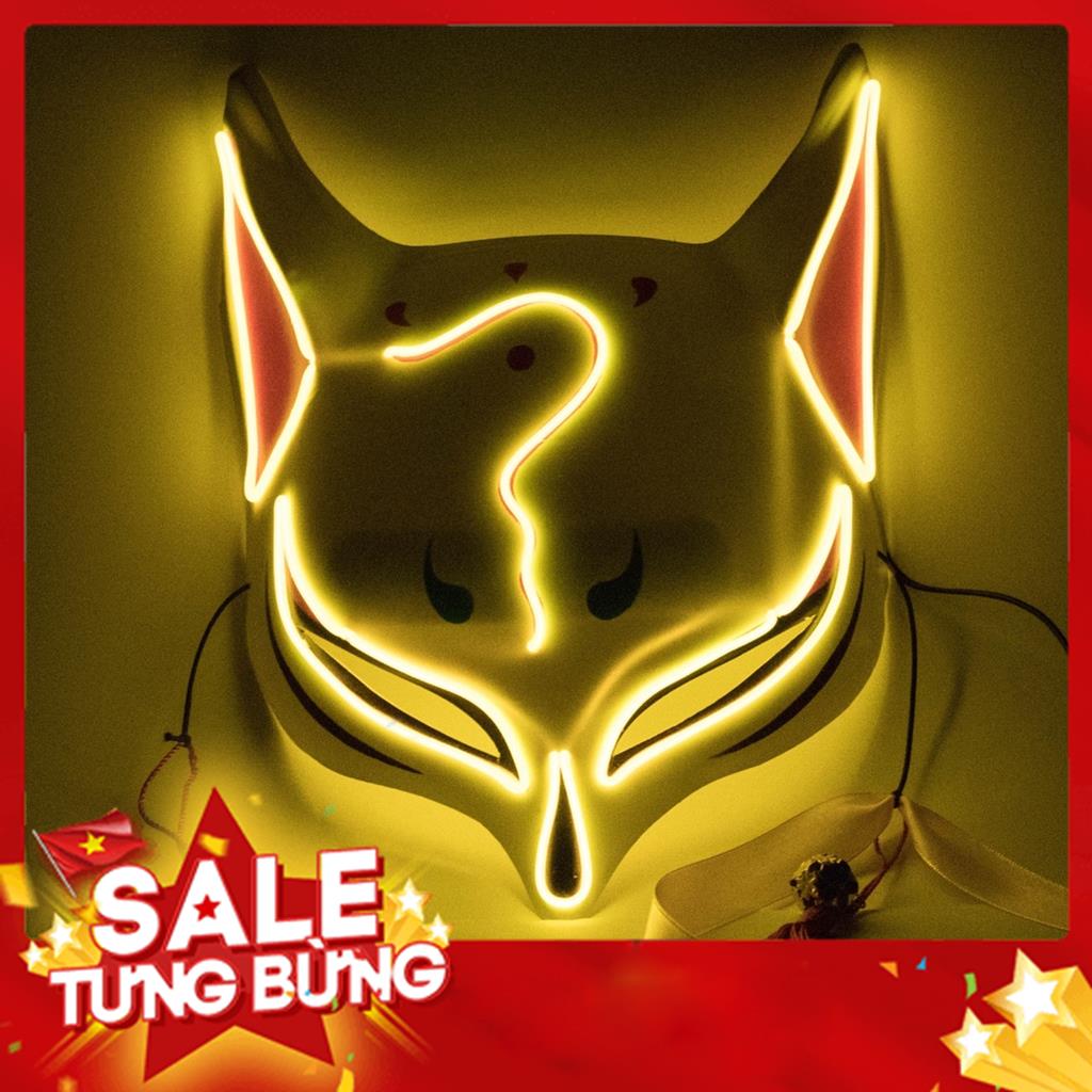Mặt Nạ Phát Sáng Hình Cáo, Mặt Nạ Hồ Ly sử dụng pin để phát sáng đèn LED, Đồ Chơi Halloween MSP44263