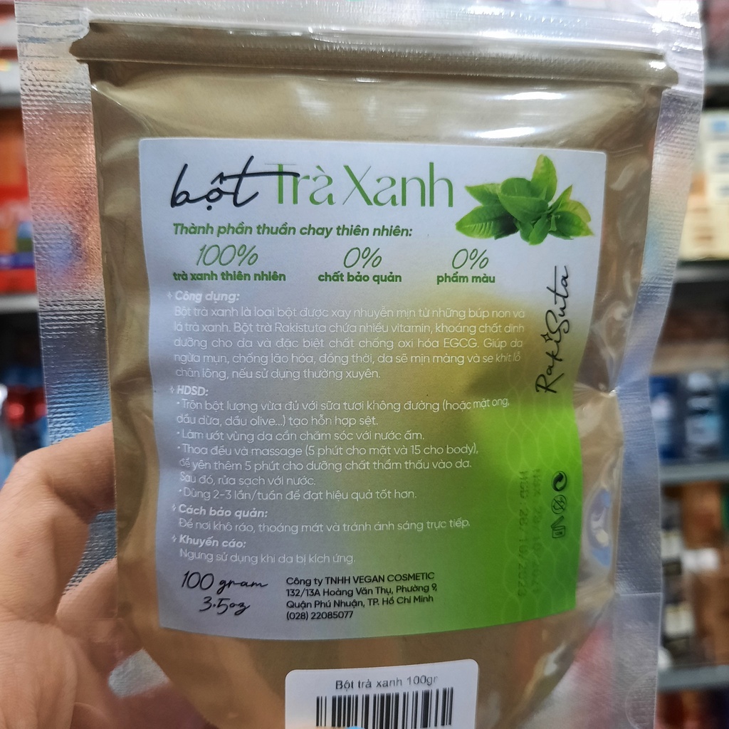 Bột Trà Xanh Giảm Mụn Rakisuta 100g