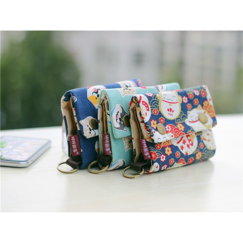 Ví Đựng Tiền Mini 30% Vải Canvas Đa Năng Phong Cách Hàn Quốc Dễ Thương Cho Nam Và Nữ