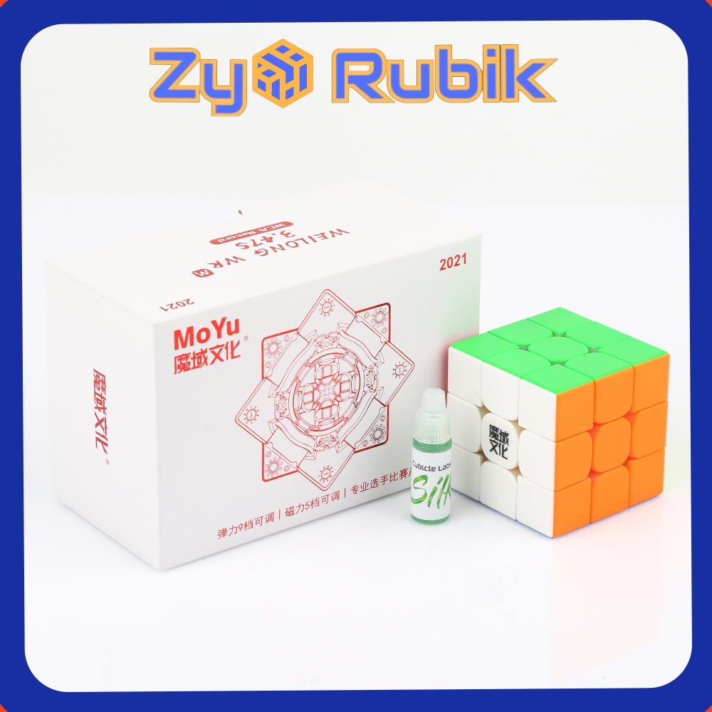 Rubik 3x3 Moyu Weilong WRM 2021 Bản Full + Lube Rubik ( Moyu V1, V2, Mystic, Silk ) - ZyO Rubik