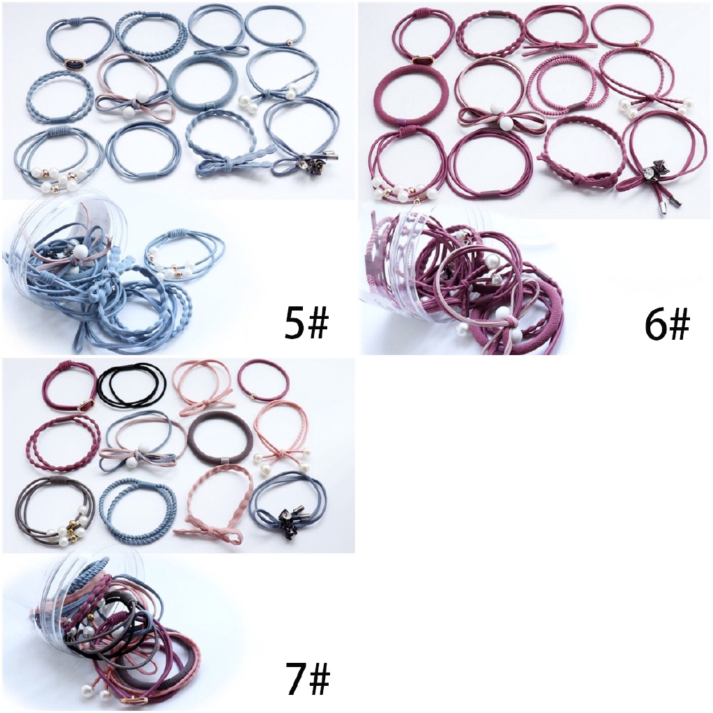 Set 12 Chun - Thun Buộc Tóc Xin Xắn Cho Nữ Siêu Dai Bền Đẹp Xinh Xắn Phong Cách Hàn Quốc QueenStore