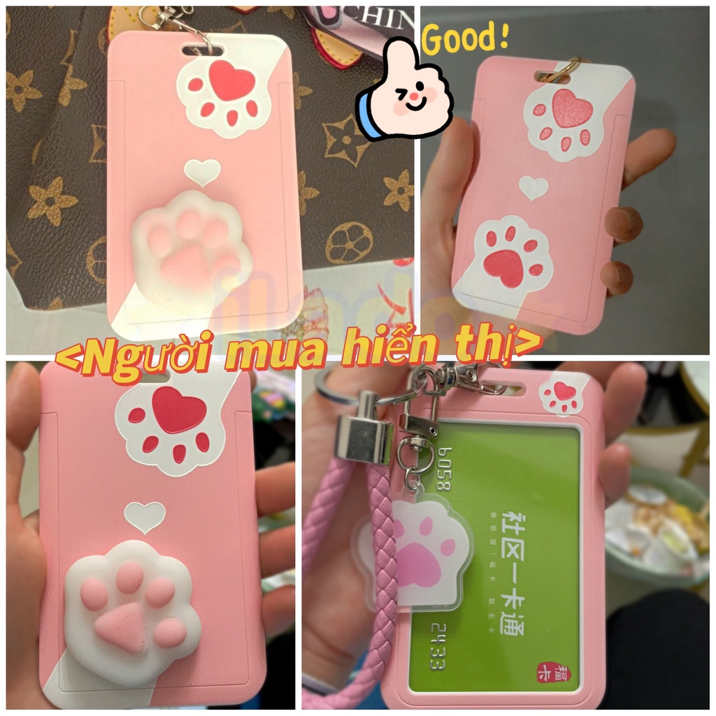 ⭐ iLado ⭐ thẻ đeo bảng tên Bàn chân mèo 3D dễ thương Dây Đeo Thẻ Học Sinh Bao Đựng Thẻ Dây đeo thẻ tên hoạt hình sinh viên cho nhân viên văn phòng Thẻ đeo bảng tên kèm dây kéo Dây Đeo Thẻ Dọc Cho Sinh Viên -Học Sinh Nguồn cung cấp Văn phòng Văn phòng phẩm