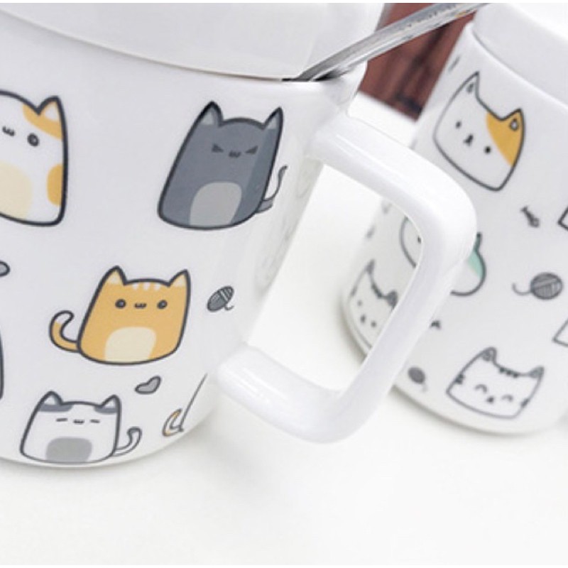 [Được yêu thích] Ly cốc sứ hình mèo meow meow phong cách Hàn Quốc / Nhật Bản