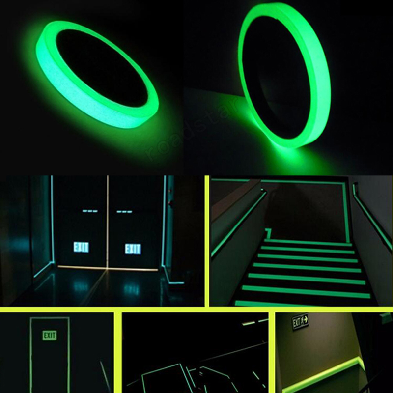 1.5 cm / 2 cm / 3 cm / 4 cm / 5 cm x 1M multicolor luminous warning tape / staircase collision night light strip / DIY stage decoration luminous sticker
