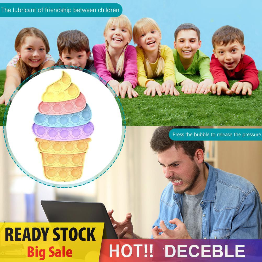 Đồ chơi Pop It giảm căng thẳng hình que kem màu sắc cầu vồng