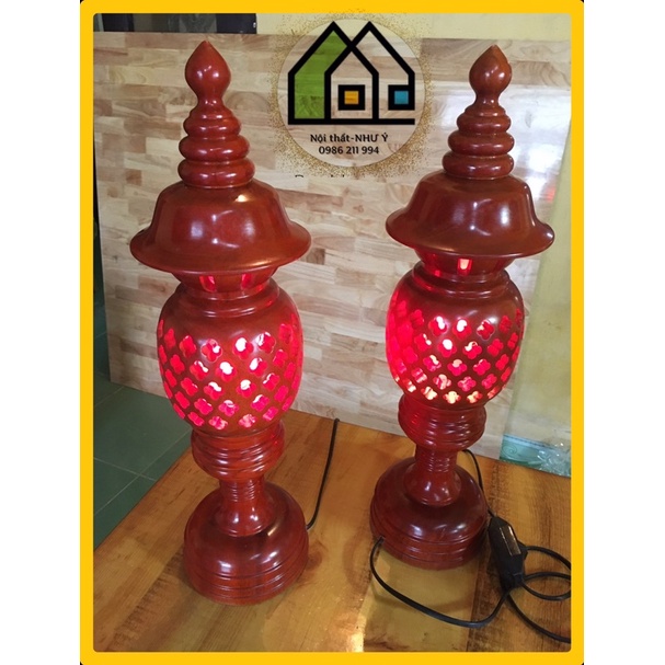Đen gỗ thờ (1đôi)mỹ nghệ cao cấp có đèn led giá rẻ