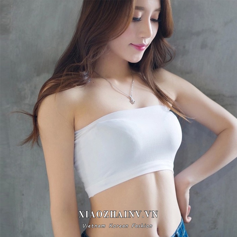 Áo ống quấn ngực Xiaozhainv màu trơn cho nữ