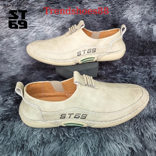 Giày lười nam ST69 Mọi Slip On trẻ trung da bò NAPPA 100% đế cao su đúc chống trơn trượt