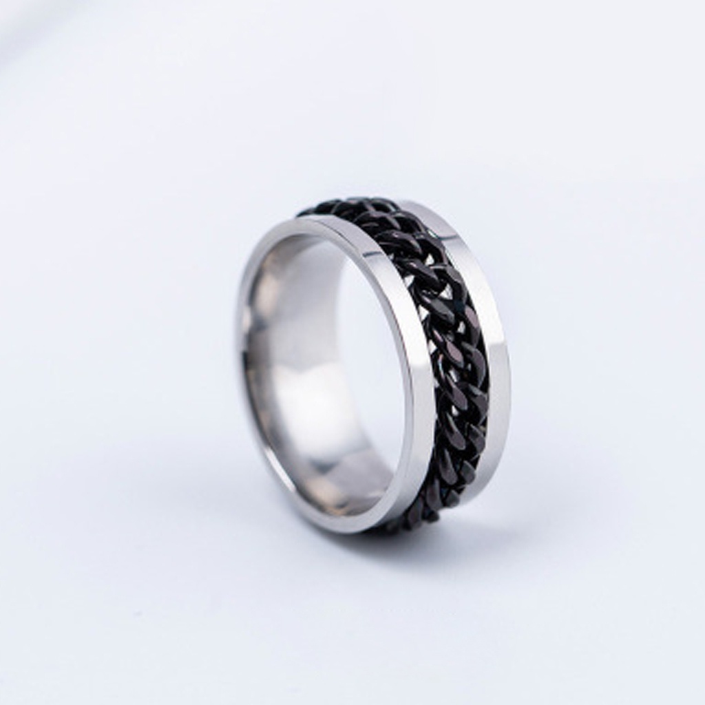 Nhẫn khui bia, nhẫn nam nữ dây xích xoay, thời trang cá tính cực ngầu