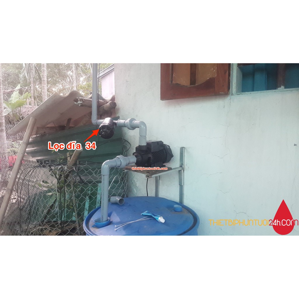 Bộ lọc đĩa phi 34 hạn chế cặn tắc nghẹt béc phun sương dành cho hệ thống tưới hệ thống phun sương - MHL