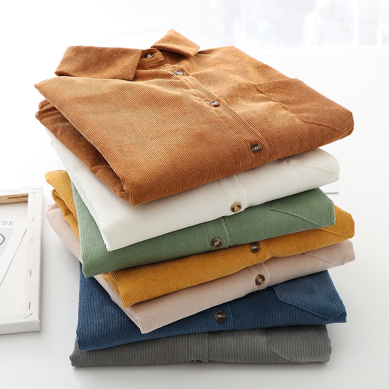 Áo Sơ Mi Nhung Tay Dài Cài Khuy Thời Trang Xuân Thu Màu Sắc Đơn Giản 2022 Dành Cho Nữ