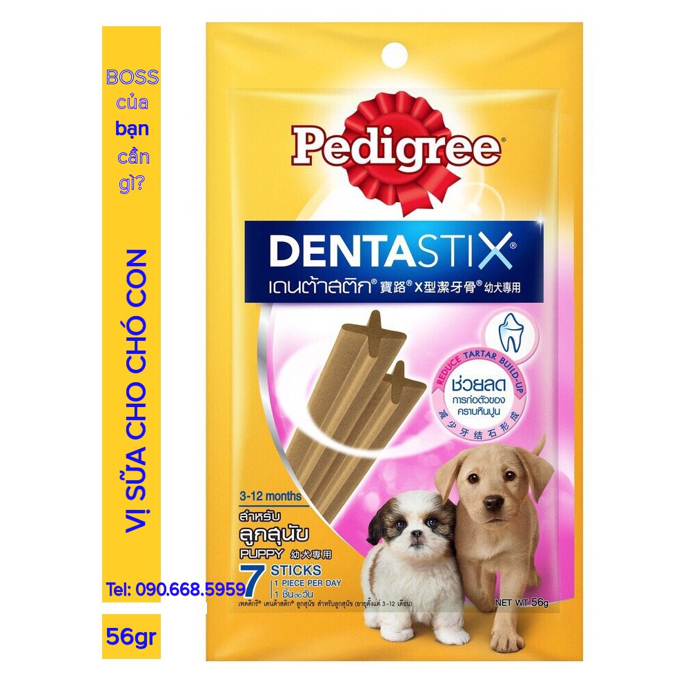 Bánh xương cho chó con Pedigree Dentastix 56g - Xương gặm cho chó