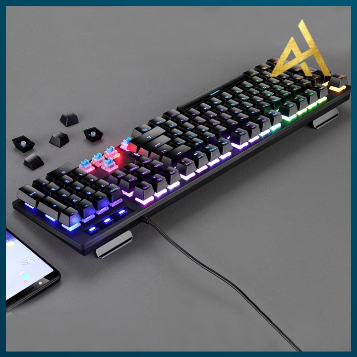 Bàn Phím Cơ Gaming Đèn LED 7 Màu DIVIPARD AK-911 Chuyên Game Bàn phím Máy Tính PC Laptop Keyboard Có Dây