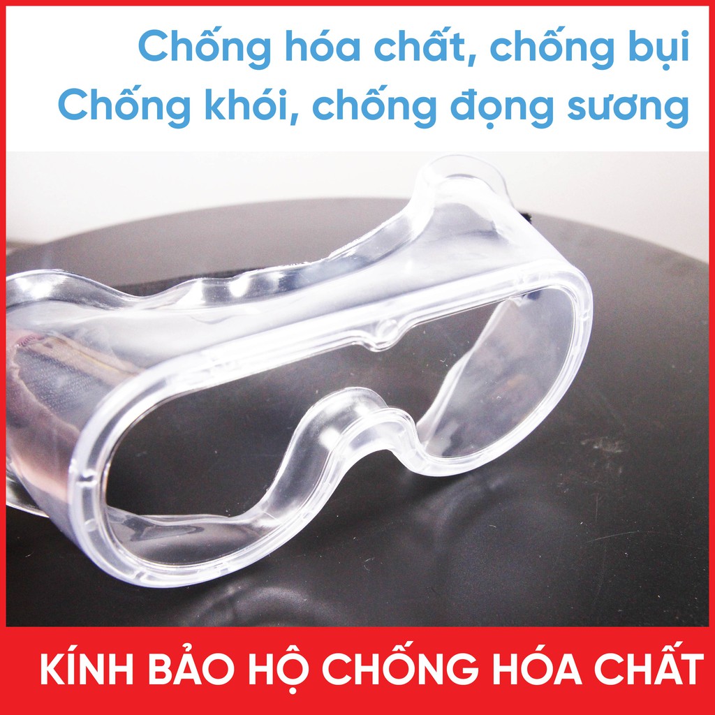 Kính Bảo Hộ Chống Hóa Chất Chống Khói Chống Đọng Sương Nhựa PVC