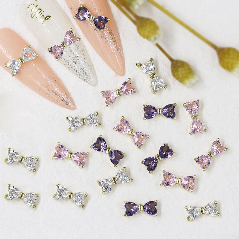 Phụ Kiện Trang Trí Móng Tay Hình Nơ Đính Đá Lấp Lánh Thời Trang DIY