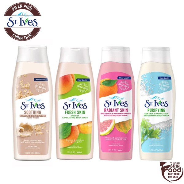 Sữa Tắm dưỡng ẩm, tẩy tế bào chết body chiết xuất thiên nhiên ST.Ives Body Wash
