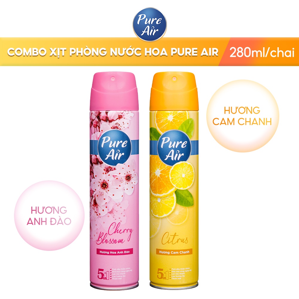 Combo 2 chai xịt phòng nước hoa Pure Air 280ml/chai