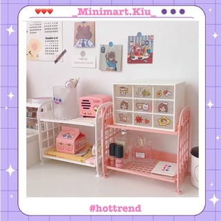 Kệ nhựa mini 2 tầng mini đựng đồ đa năng siêu xinh