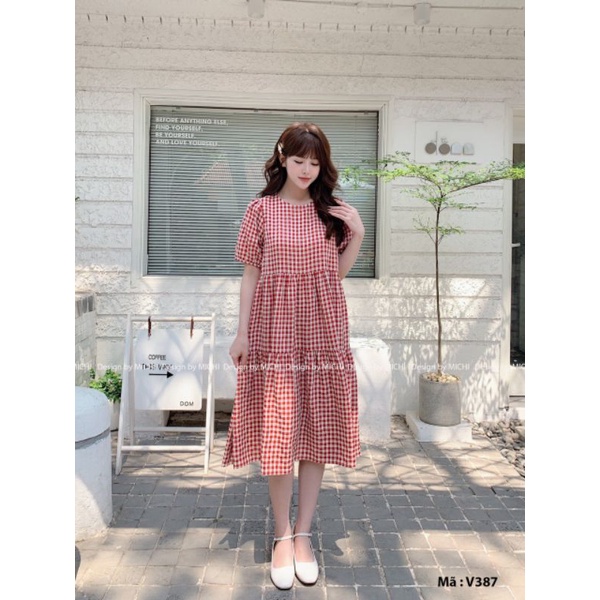 Váy baby doll kẻ caro, bầu bí bon chen siêu phẩm cho mùa hè và các mom