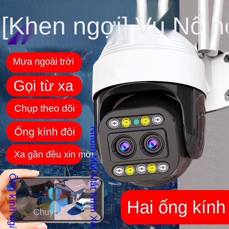 ✤Camera quan sát 4G không dây ngoài trời độ nét cực cao kết nối không dây toàn cảnh 360 độ với điều khiển từ xa của điện