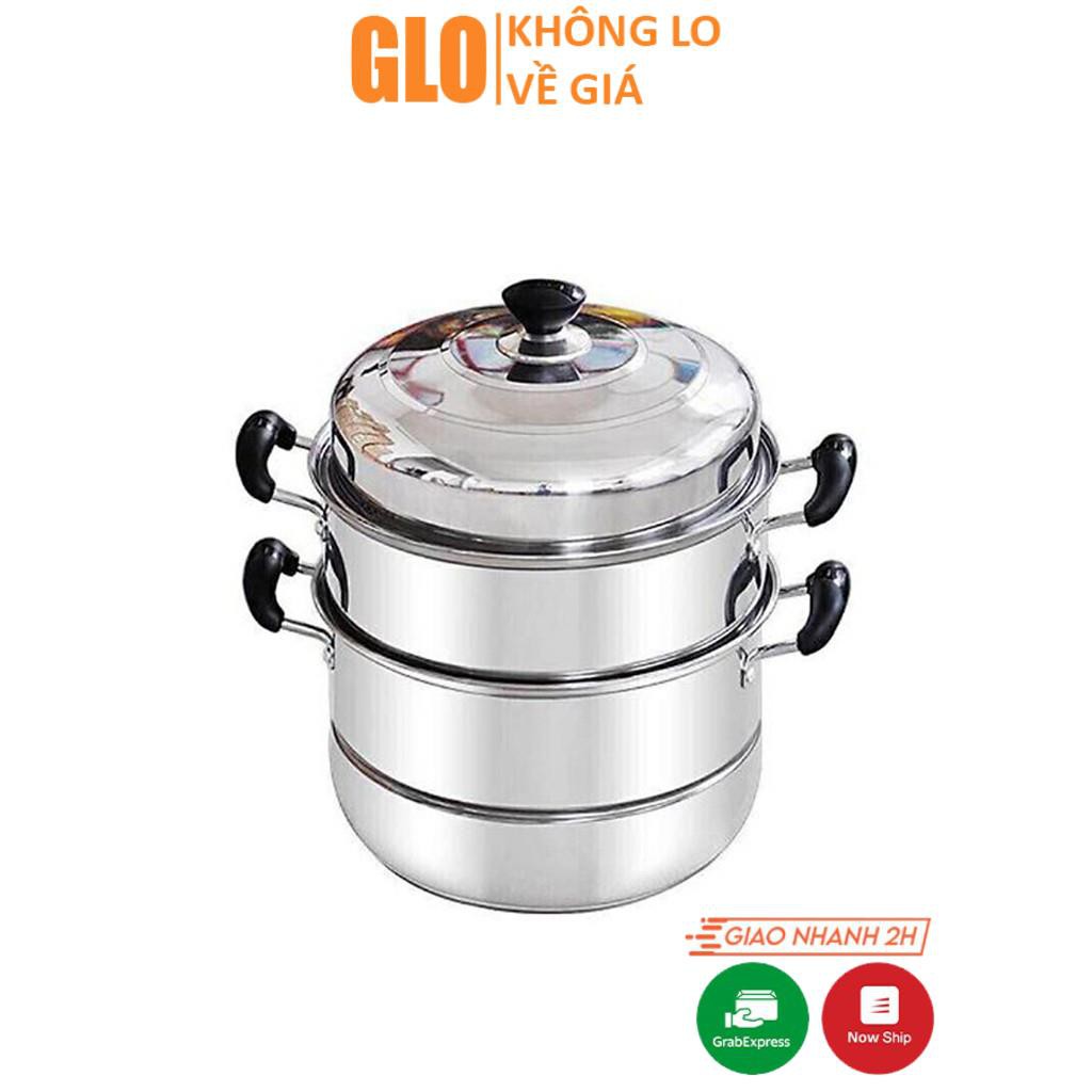 Nồi Hấp [Freeship] Bánh Bao, Cơm, Xôi, Bánh Flan Inox 3 Tầng Dùng Được Bếp Từ