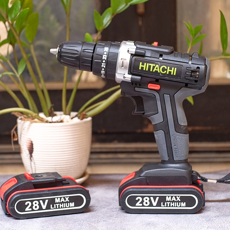 [FREESHIP] MÁY KHOAN PIN HITACHI 28V 3 chức năng (có búa) khoan tường - Máy Bắt Vít, Khoan Sắt 28V