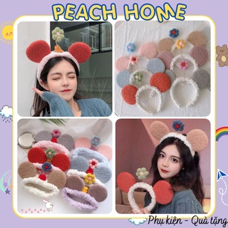 Băng Đô / Bờm Cài Tóc Tai Gấu Kèm Bông Hoa Lò Xo Lắc Lư Cute Ngộ Nghĩnh Rửa Mặt Tai Mèo Thỏ Xinh Xắn Cho Nữ Hot Trend
