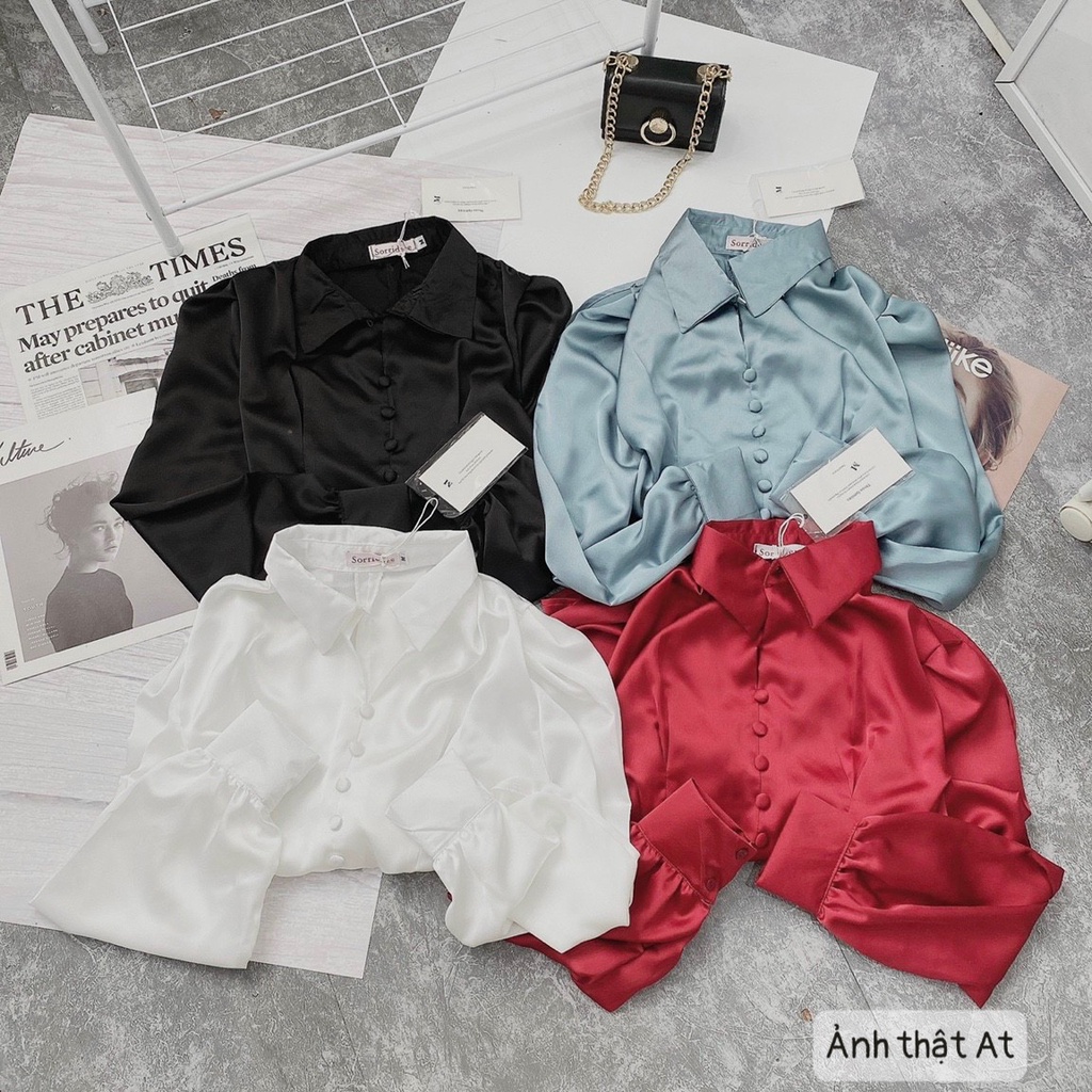 [Mã FAMARAL1 giảm 10K đơn 50K] ÁO SƠ MI LỤA NT NƠ LƯNG 4 MÀU