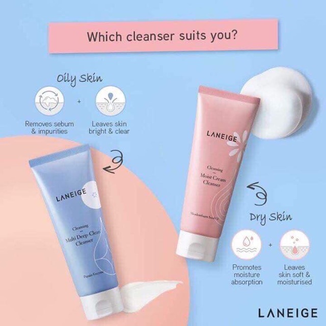 Sữa rửa mặt LANEIGE Multi Cleanser Mini 30ml Chuyên Da Dầu