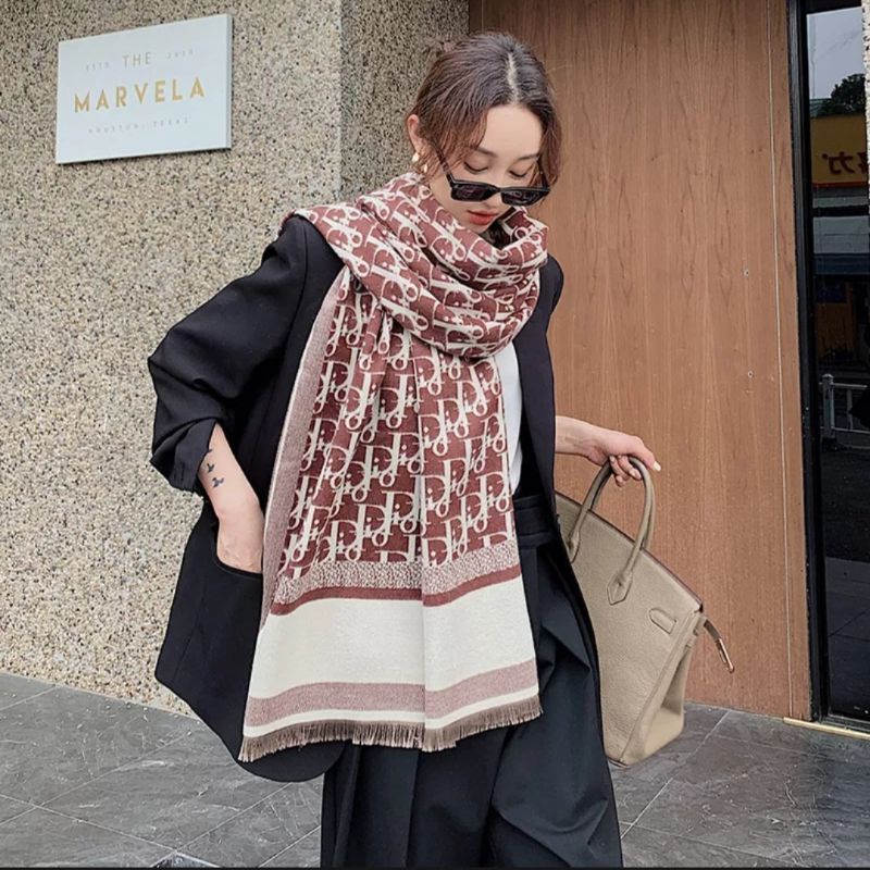 Khăn Choàng Cổ Hiệu DIOR Sang Chảnh - Khăn Dạ Cashmene  Dày Đẹp Phong Cách Hàn Quốc - Hàng Nhập QC cao cấp 70x180cm