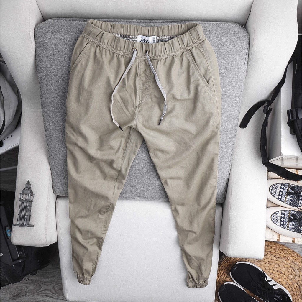 Quần jogger Kaki Zara nam  đầy đủ size - Quần Kaki có dây rút thời trang phong cách