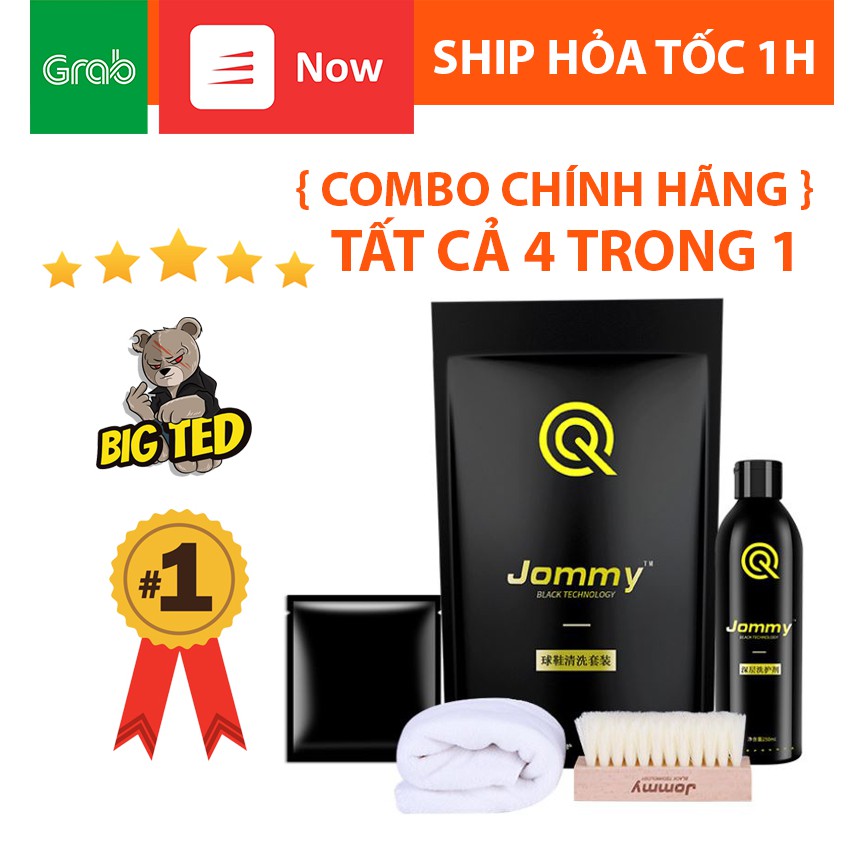 4 món vệ sinh giày CHÍNH HÃNG, bộ làm sạch giày Jommy