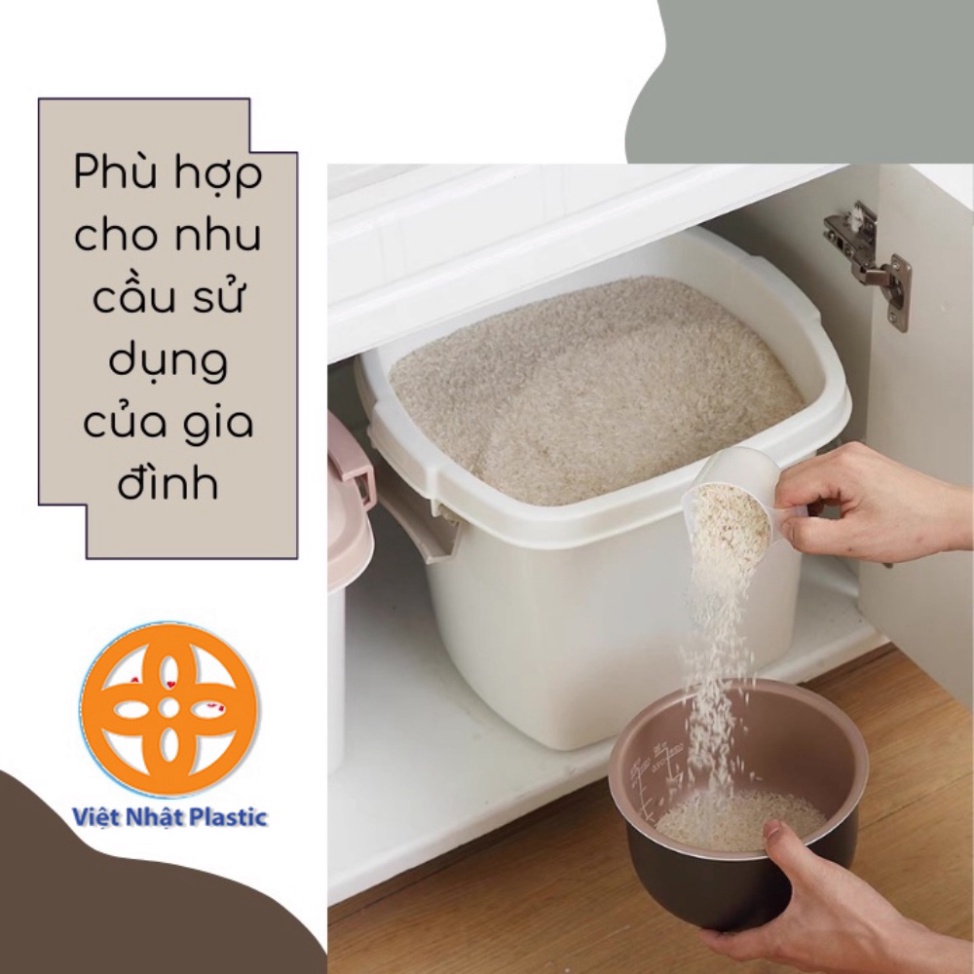 thùng đựng gạo 10l nhựa Việt Nhật có nắp 5351