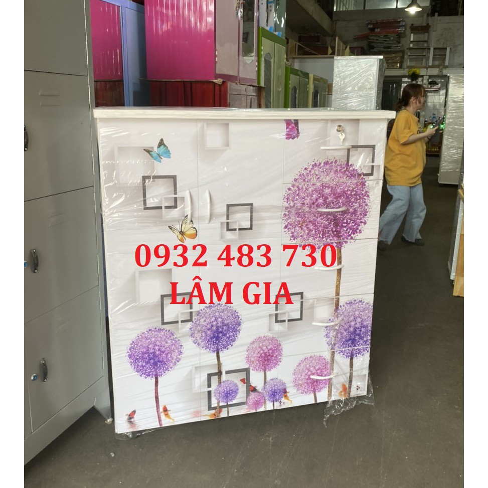 Tủ nhựa đài loan 2 cánh 5 ngăn in 3d bồ công anh mẫu mới