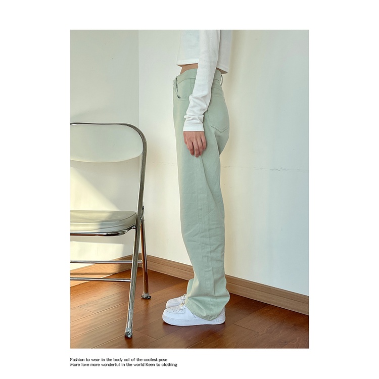 Quần Jean Nữ Ống Rộng Đơn Giản Thời Trang Hàn Quốc Mới