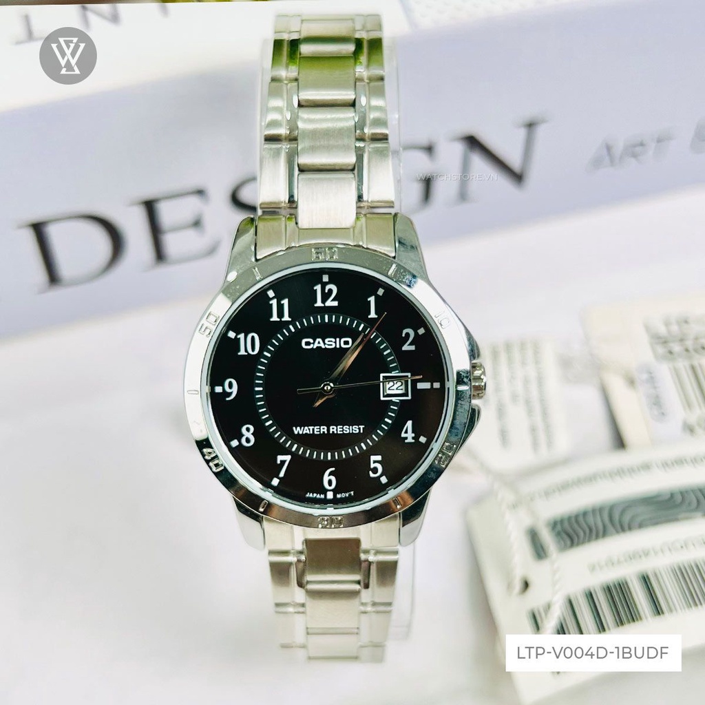 Đồng Hồ Quartz Nữ Casio WATCHSTORE LTP-V004D-1BUDF Thiết Kế Mặt Kính Khoáng 30.3 mm, Dây Kim Loại Và Vỏ Thép Không Gỉ