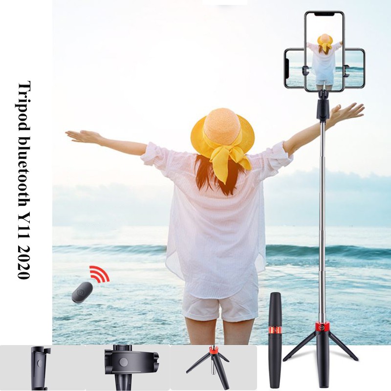Tripod bluetooth đa năng Y11 kiêm chân đỡ điện thoại livestream, gậy tự sướng có điều khiển bluetooth thế hệ mới | BigBuy360 - bigbuy360.vn