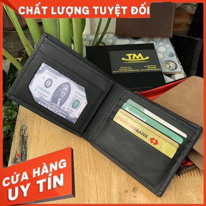 [ Da Cao Cấp 100% ] Ví Nam Da Bò Thật 100% Dây Kéo Bằng Đồng Cao Cấp VB27 | BigBuy360 - bigbuy360.vn