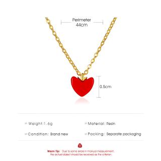 Simple Korean Style Red Heart Pendant